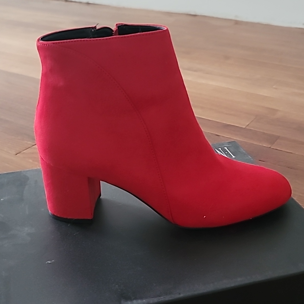 INC Womens Red Booties